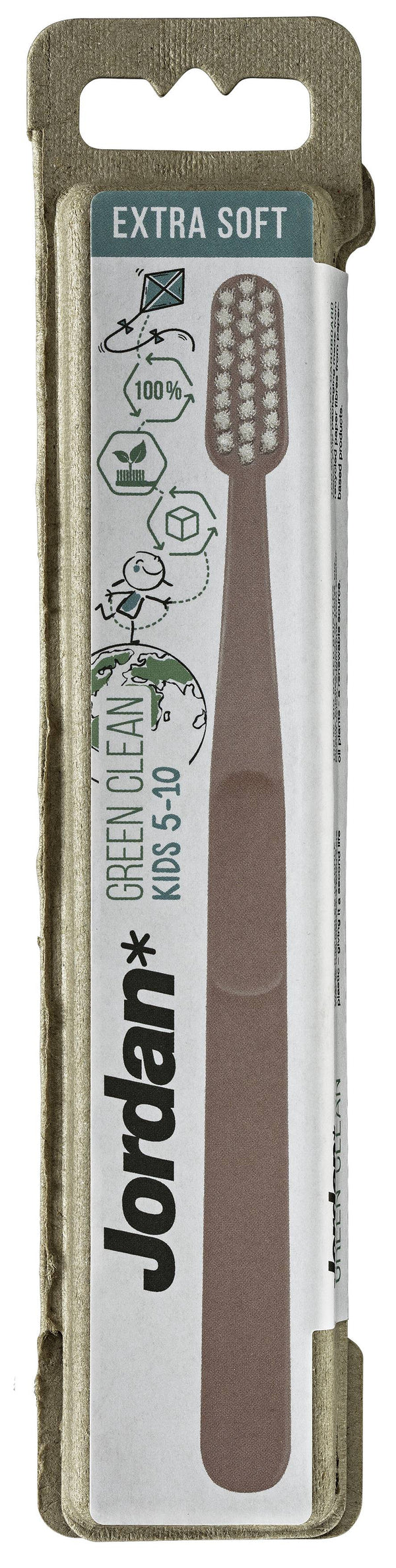 Jordan Green Clean Kids Toothbrush for Children Aged 5-10, Extra Soft Bristles