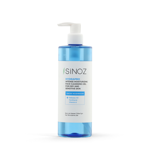 Sinoz Hydra Pro Face Cleansing Gel, Snow Mushroom and Babassu Oil, Dry & Sensitive Skin, 400ml