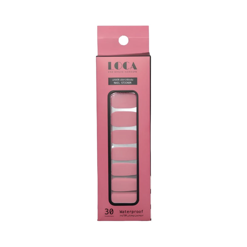Luka Deep Pink Nail Stickers Glossy Finish 30 Pieces