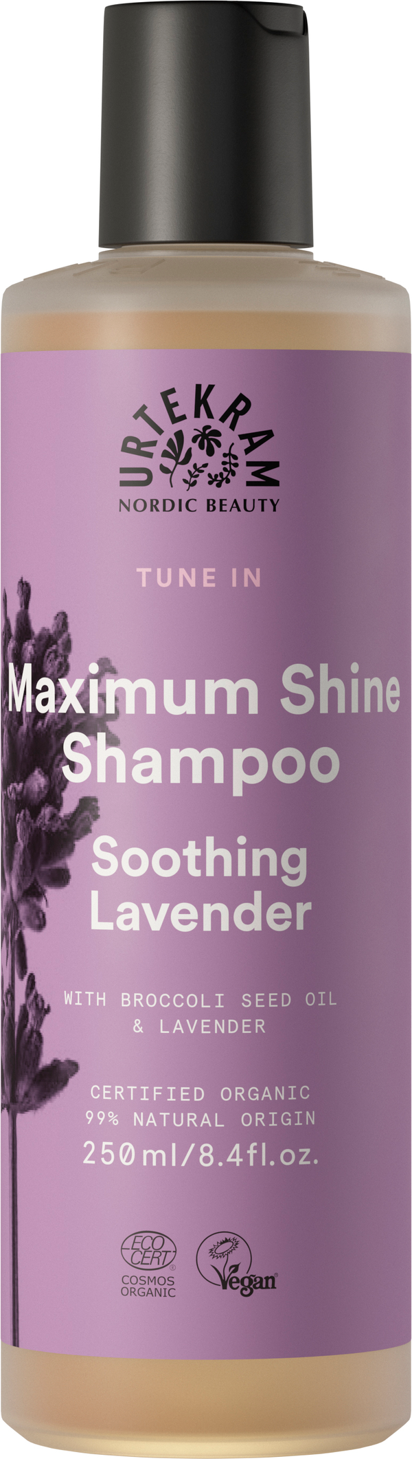 Urtekram Soothing Lavender Maximum Shine Shampoo Sulfate-Free Lavender Aloe Vera 250ml