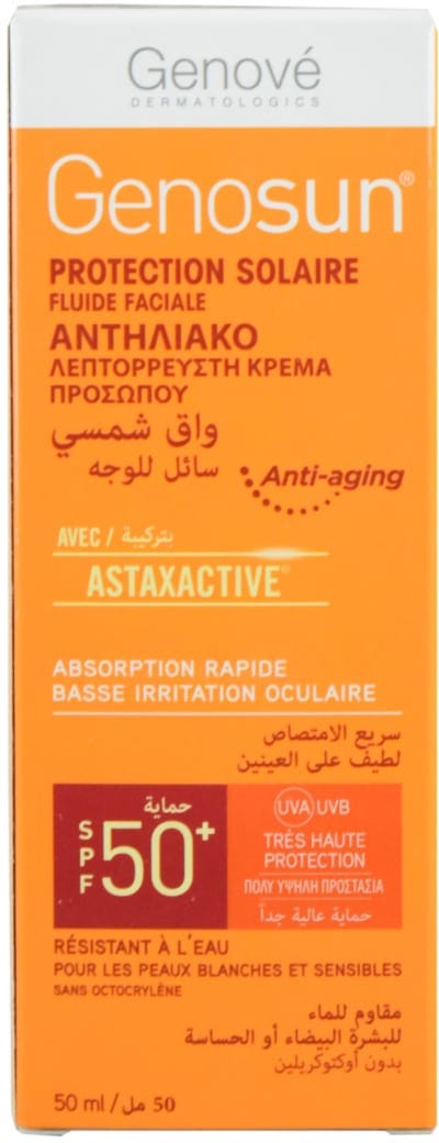 Genove Fluid Facial Sunscreen SPF50+ Cream Astaxactive Complex 50ml
