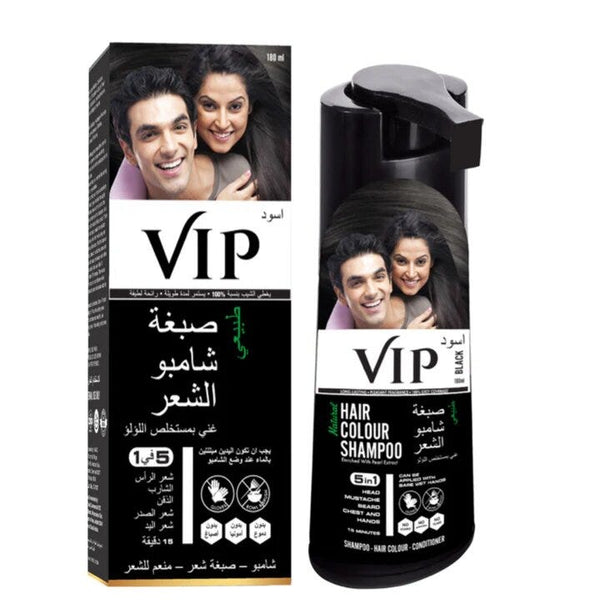 VIP Hair Colour Shampoo Black, No-Ammonia Formula, 180 ml