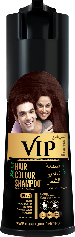 VIP Hair Colour Shampoo Liquid Dark Brown No Ammonia 180 ml