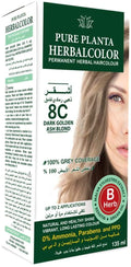 Herbalcolor 8C Dark Golden Ash Blond Hair Color, Gray Coverage, Long-Lasting Formula