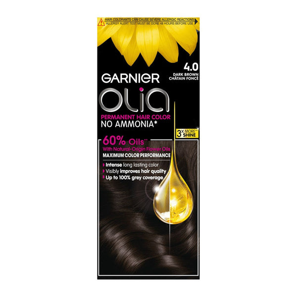Olia Hair Color Dark Brown Cream Kit Ammonia-Free 4.0