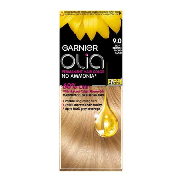 Olia Hair Color Light Blonde Cream Kit Ammonia-Free 9.0