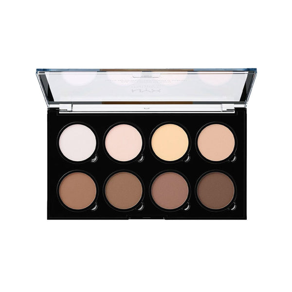 NYX Highlight & Contour Pro Palette HCPP01, Refillable 8-Shade Makeup Palette