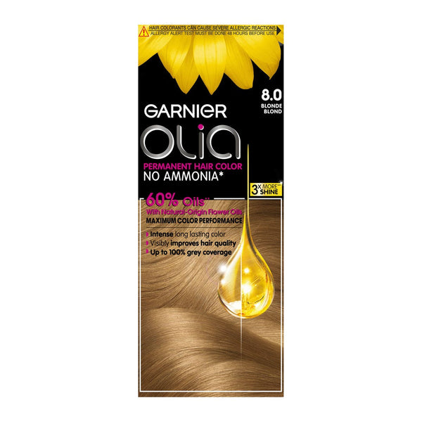 Olia Hair Color Blonde Kit 8.0 Oil-Powered Ammonia-Free Cream