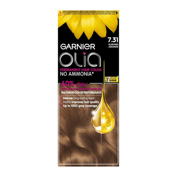 Olia Hair Color Almond Cream Kit Ammonia-Free Oil-Powered Shade 7.31