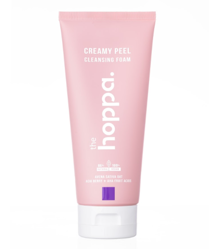 The Hoppa Creamy Peel Cleansing Foam Avena Sativa Oat Acai Berry AHA Fruit Acids 200 ml