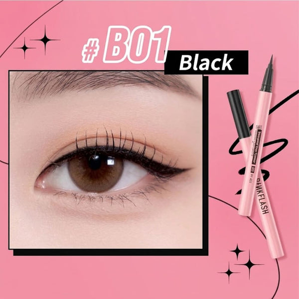Pink Flash Eyeliner B01 Waterproof Precision Tip Black