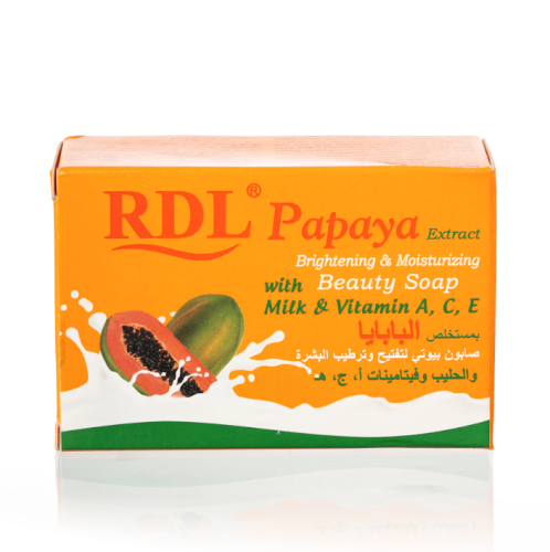 RDL Papaya Beauty Soap Moisturizing Cleansing Bar with Milk and Vitamins A, C & E 128 g