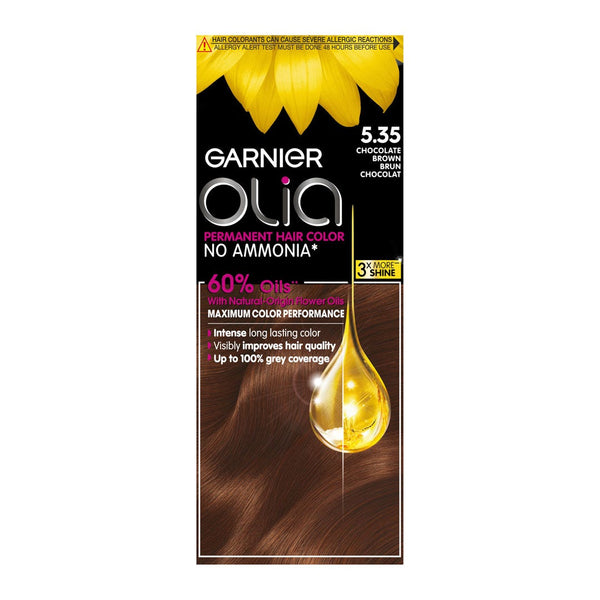 Olia Hair Color Chocolate Brown Cream Kit Ammonia-Free 5.35
