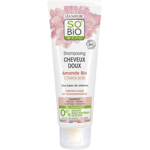 SO'BiO etic Organic Soft Hair Shampoo Almond Milk Rice Protein 250 ml