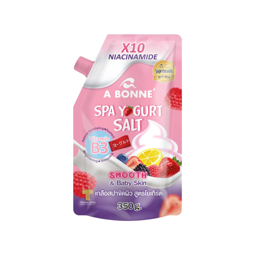 A Bonne Spa Yogurt Salt Body Scrub, Niacinamide, Smoothing, 350g