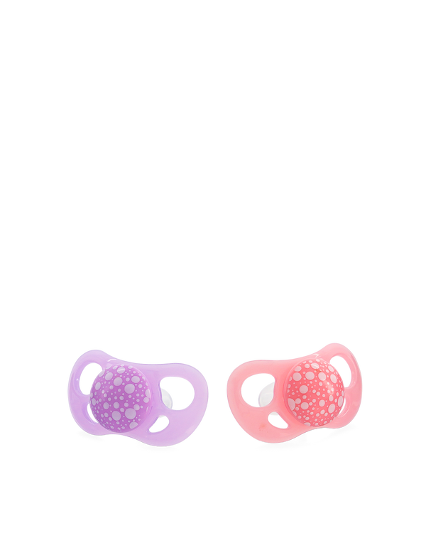Twistshake 2-Pack Orthodontic Silicone Pacifiers, 6+ Months, Pastel Pink and Purple