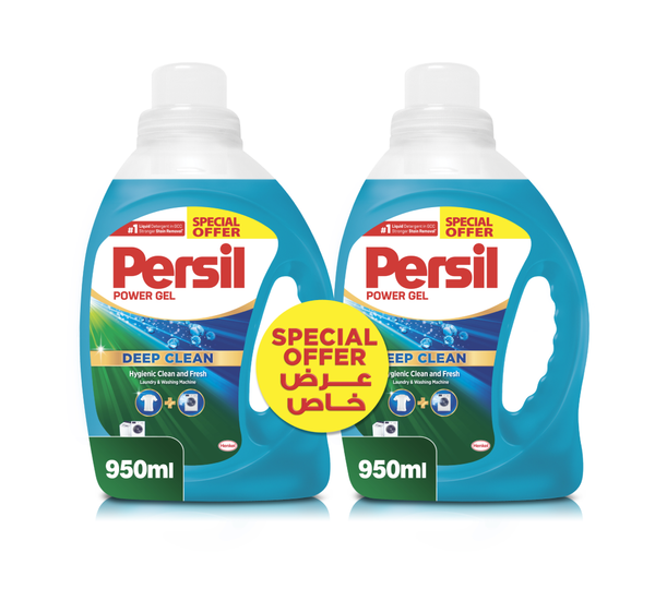 Persil Power Gel Liquid Laundry Detergent Deep Clean Technology Twin Pack 2x950 ml