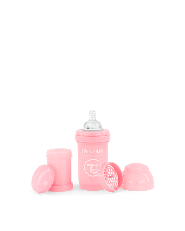Twistshake Feeding Bottle Wide Neck Even-Flow System Pastel Pink 180 ml
