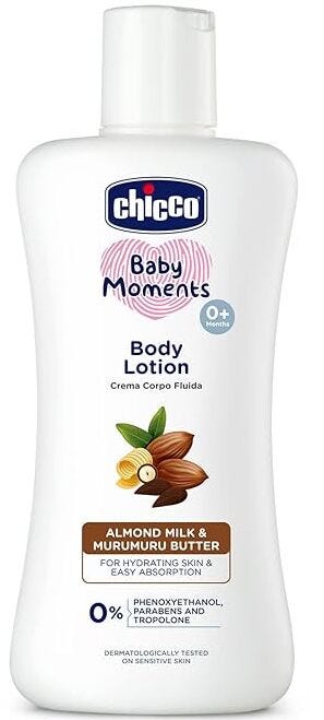 Chicco Baby Moments Body Lotion Cream Almond Milk Murumuru Butter Almond Oil 200 ml
