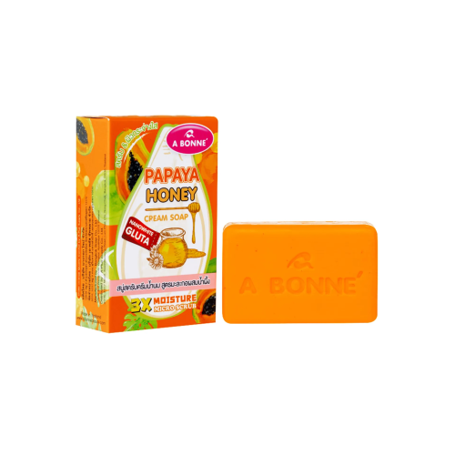 A Bonne Papaya Honey Cream Soap Cleansing and Moisturizing Bar 90g