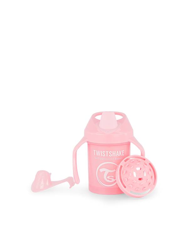 Twistshake Mini Cup Sippy Cup Spill-Free Soft Spout Pastel Pink 230 ml, 4+ Months