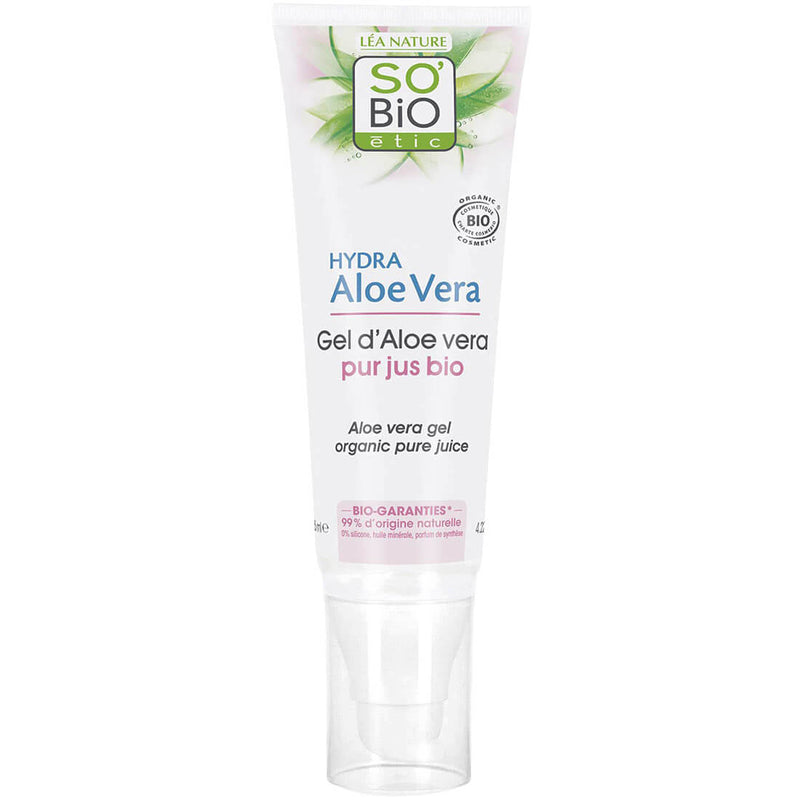 SO'BiO etic Organic Aloe Vera Juice Gel, Face and Body Moisturizer, 125 ml