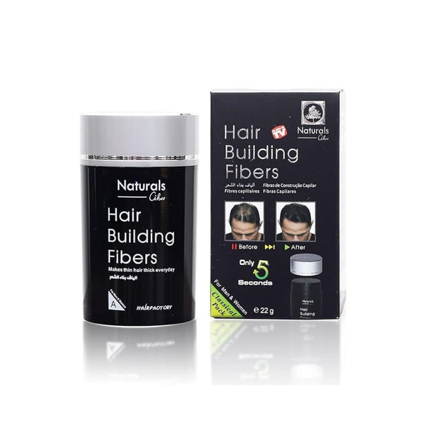 Hair Building Fibers Powder Black, Natural-Looking Hair Thickening 22 g