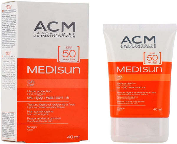 ACM Medisun Gel Sunscreen SPF 50+ Lightweight Water-Resistant Face and Body Formula 40ml