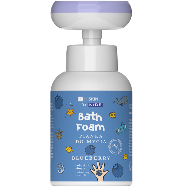Hiskin Kids Body Bath Foam Blueberry Scented Flower-Shaped 300ml
