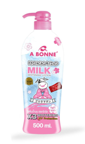 A Bonne Hokkaido Milk Lotion Brightening Moisturizer with Glutathione and UV Protection 500ml