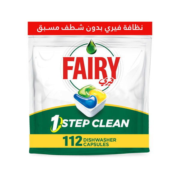 Fairy 1 Step Clean Dishwasher Tablets Lemon Scent 112 Tablets