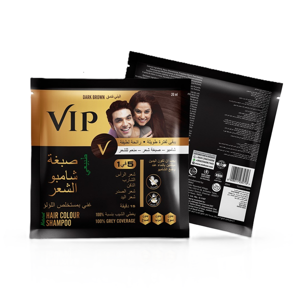 VIP Hair Colour Shampoo Liquid Dark Brown Ammonia-Free 20 ml