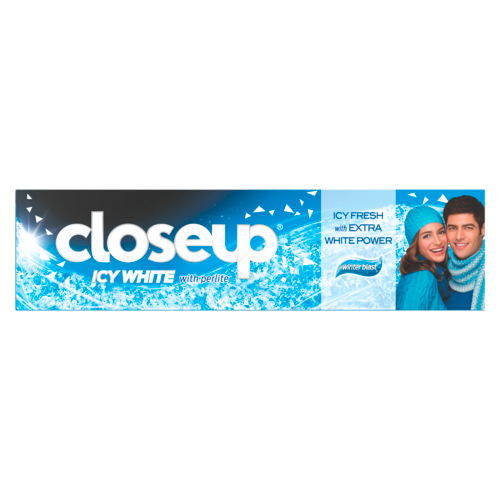 Closeup Icy White Toothpaste Cool Gel Perlite Formula Winter Blast 75ml
