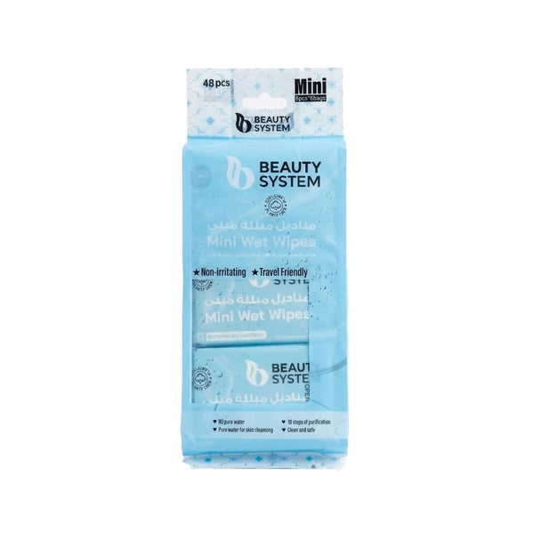 Beauty System Mini Wet Wipes Moisturizing Cleansing Wipes 48 Wipes