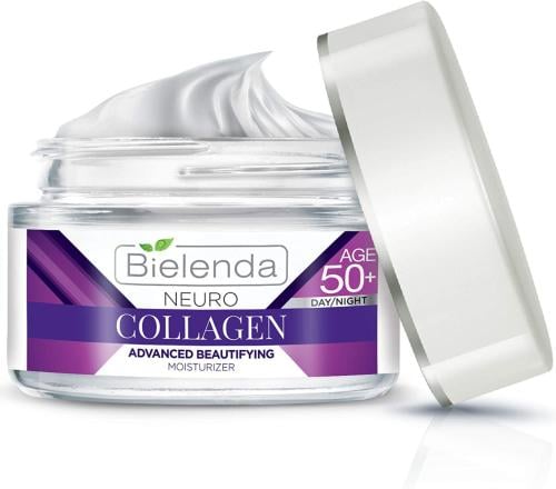 Bielenda Neuro Collagen Advanced Beautifying Moisturizer, Hydrating Face Cream, 50+