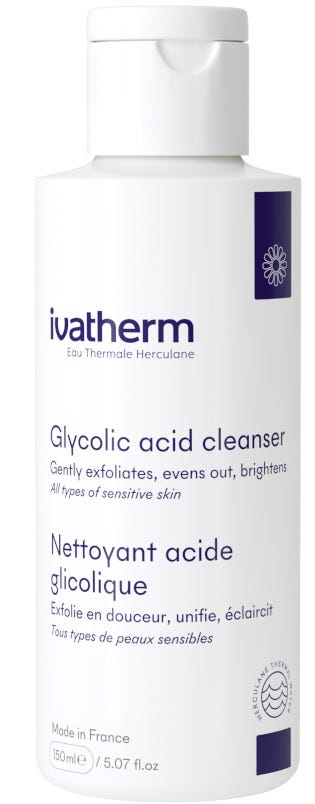 Ivatherm Glycolic Acid Cleanser 3% Exfoliating Gel, Fragrance-Free, 150 ml