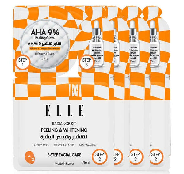 Elle Radiance Peeling Brightening Face Mask Kit, Peel-Off, 4 Pieces