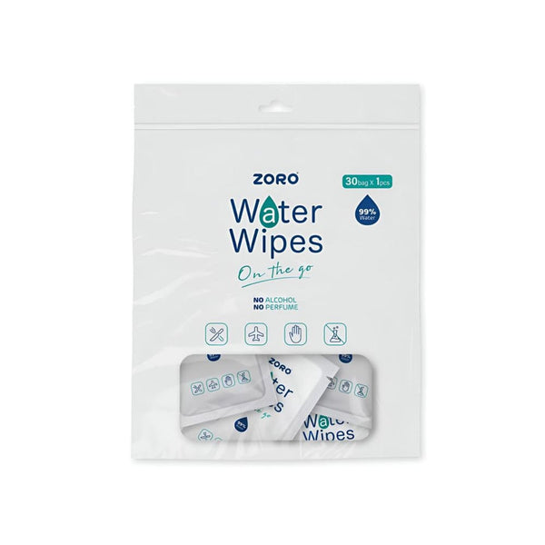 Zoro Pure Water Cleansing Wipes 99% Water Alcohol-Free Fragrance-Free 30 Wipes