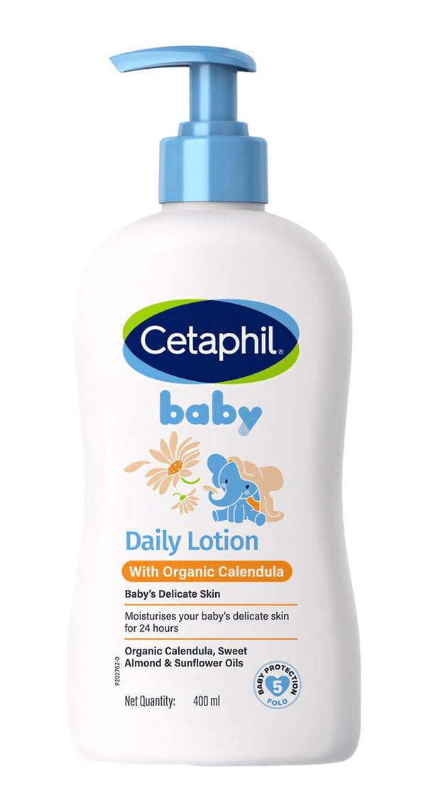 Cetaphil Baby Daily Lotion With Calendula, Lightweight Moisturizer, 24-Hour Hydration, 400 ml