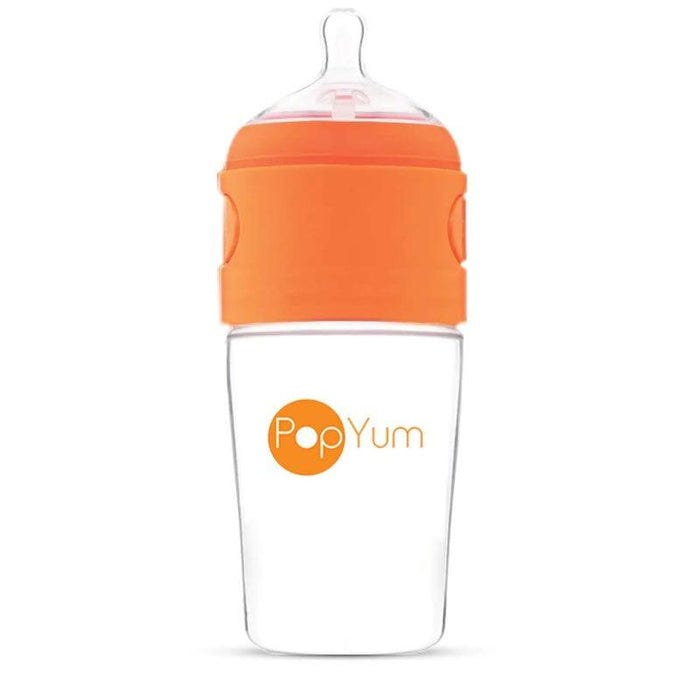 PopYum Baby Feeding Bottle With 2 Nipples, Stage 2 Medium Flow, 9 Oz 260 Ml