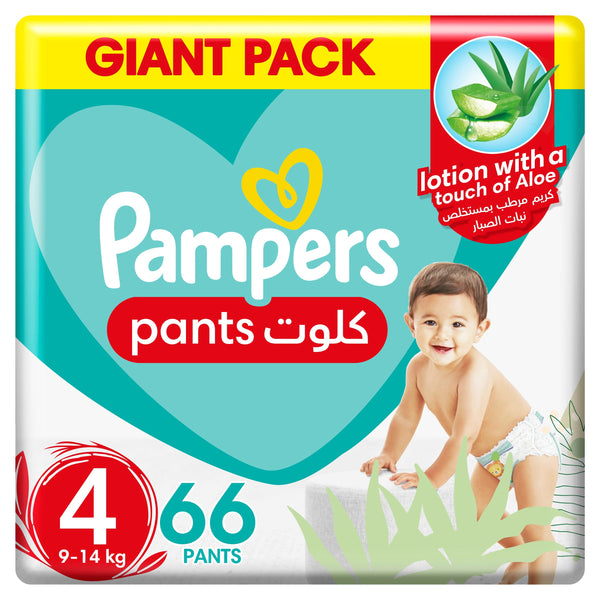 Pampers Baby-Dry Pants Aloe Vera Lotion Size 4, 9-14 kg, 66 Pants
