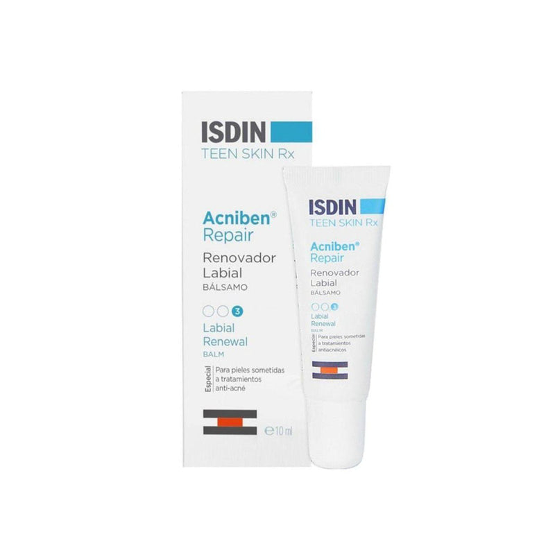 ISDIN ACNIBEN RX Lip Repairing Balm, Fragrance-Free with Panthenol and Hyaluronic Acid, 10 ml