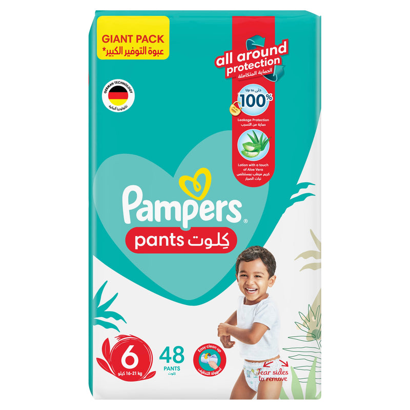 Pampers Baby-Dry Pants Diapers Aloe Vera Lotion Size 6, 16-21kg, 48 Count