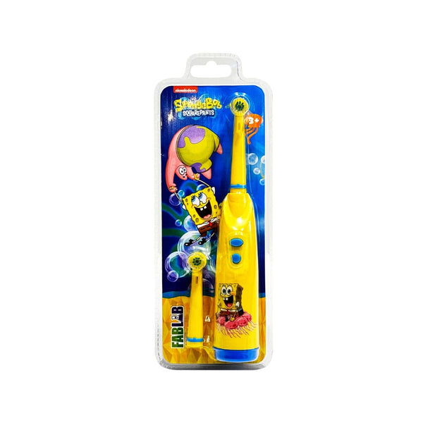Fab Lab Kids Electric Toothbrush SpongeBob SquarePants Vibrating Cleaning Extra Brush