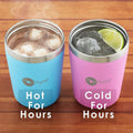 Popyum Stainless Steel Insulated Kids Cups with Lid and Straw, Pink and Blue, Pack of 2, 250 ml