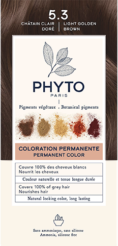 Phyto Color Hair Color Cream Permanent Plant Pigments Light Golden Brown 5.3