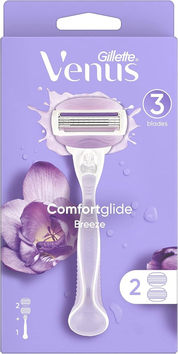 Gillette Venus Comfort Glide Breeze Women's Razor with 2 Replacement Blades