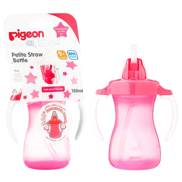 Pigeon Petite Straw Water Bottle Leak-Proof BPA-Free Pink 150 ml