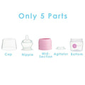 Popyum Baby Feeding Bottles 2-Pack, 5 Oz, Anti-Gas Vent, Pink, 1 Nipple