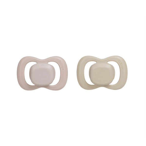 B.Box Glow Silicone Pacifier Twin Pack Blush/Latte